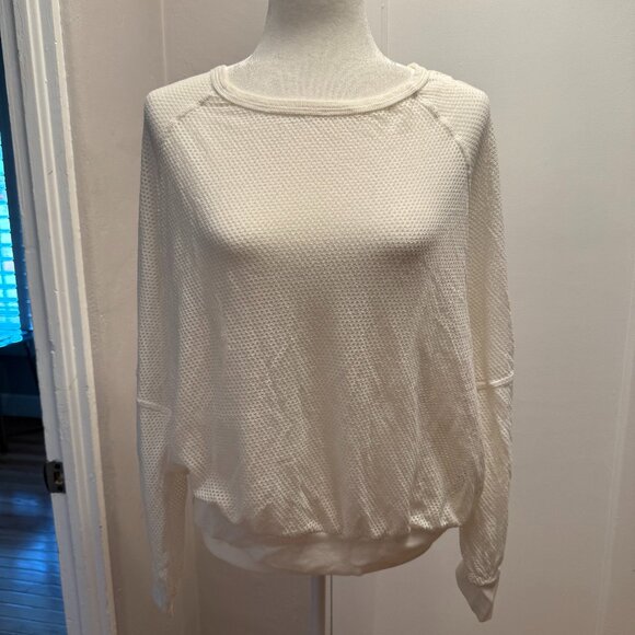 MICHAEL STARS Gigi Perforated Sweatshirt In White O/S - Picture 2 of 3